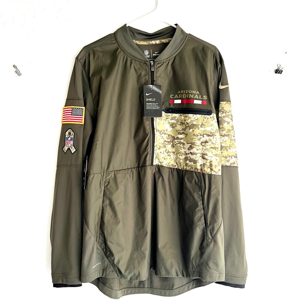 NIKE ARIZONA CARDINALS NFL SALUTE TO SERVICE SHIELD JACKET SIZE M Green Camo